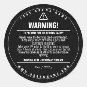 Zwarte Kaartenlabel voor productwaarschuwing Ontwe Ronde Sticker (Voorkant)