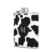 Zwarte Kabelhuid | Aangepaste monogram fles Heupfles (Links)