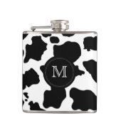 Zwarte Kabelhuid | Aangepaste monogram fles Heupfles (Voorkant)