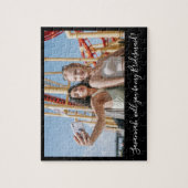 Zwarte kalligrafie Aangepast fotobriefvormig voors Legpuzzel (Verticaal)