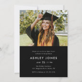 Zwarte kalligrafie Afstuderen afstudeerfeest Kaart (Achterkant)