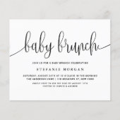 Zwarte kalligrafie Baby Brunch Uitnodiging (Voorkant)