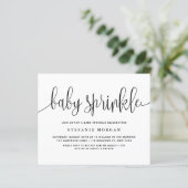 Zwarte kalligrafie Baby Sprinkle Invitation (Staand voorkant)