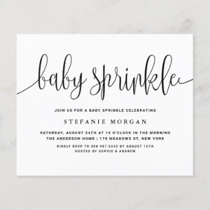 Zwarte kalligrafie Baby Sprinkle Invitation