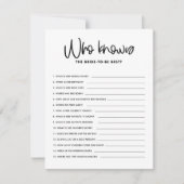 Zwarte kalligrafie die Vrijgezellenfeest game kent Kaart (Voorkant)