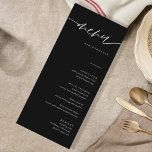 Zwarte kalligrafie Elegant Wedding Menu-kaarten Menu<br><div class="desc">Rustic Black Calligraphy Elegant Wedding Menu Kaarten Minimalist Wedding Menu Kaarten | Modern menu,  Weddenrenmenu,  Rustic Let's Eat Wedding Dinner and Drink Menu,  Simple Calligraphy Rustic Wedding Menus Wedding Menus,  Rustic Wedding Menu,  Wedding Menu,  Wedding Table Menu</div>