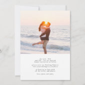 Zwarte kalligrafie Elegante foto van de bruiloft Save The Date (Achterkant)