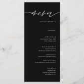 Zwarte kalligrafie Elegante Trouwmenu Kaarten (Voorkant)