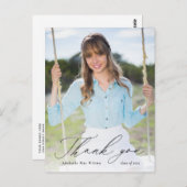 Zwarte kalligrafie Foto Afstuderen Hartelijk dank Briefkaart (Voorkant / Achterkant)