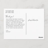 Zwarte kalligrafie Foto Afstuderen Hartelijk dank Briefkaart (Achterkant)