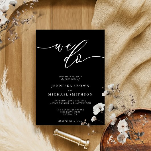 Zwarte kalligrafie-handtekening die we gebruiken kaart