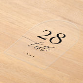 Zwarte kalligrafie Modern Acryl Boog Tafelnummer (Laagn)