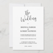 Zwarte kalligrafie op uitnodiging van het witte hu (Voorkant)