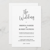 Zwarte kalligrafie op uitnodiging van het witte hu (Voorkant / Achterkant)