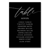 Zwarte kalligrafie Rustic Wedding Seating Chart Kaart (Voorkant)