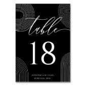 Zwarte kalligrafie Signature Zitplaatsen Minimalis Kaart (Achterkant)