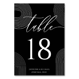 Zwarte kalligrafie Signature Zitplaatsen Minimalis Kaart