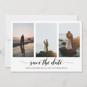Zwarte kalligrafie Sparen de Datum met de Collage  Save The Date
