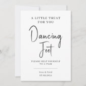 Zwarte Kalligrafie Trouwdans Voeten Pedestal Inv Kaart (Voorkant)