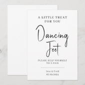 Zwarte Kalligrafie Trouwdans Voeten Pedestal Inv Kaart (Voorkant / Achterkant)