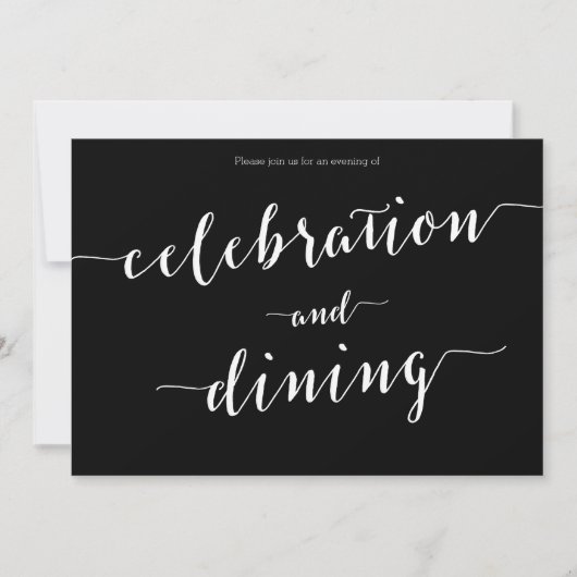 Zwarte kalligrafie uitnodigingen voor verlovingsfe (Voorkant)