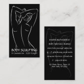 Zwarte kalligrafie Vrouw Bodembedekking Visitekaartje (Voorkant / Achterkant)