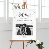 Zwarte  Kalligrafie Wedding Photo Design Poster
