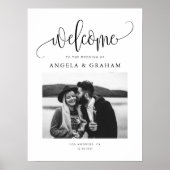 Zwarte  Kalligrafie Wedding Photo Design Poster (Voorkant)