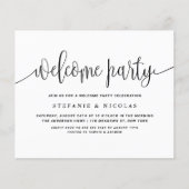 Zwarte kalligrafie welkom feestuitnodiging (Voorkant)