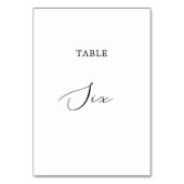 Zwarte-kalligrafietabel met zes tabelnummers kaart (Achterkant)