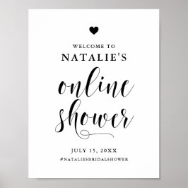 Zwarte Kalloschrift Online Bruids-Shower Welkom Poster