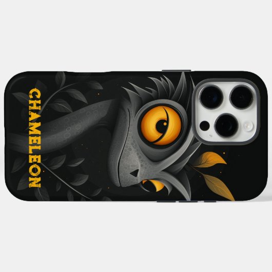 Zwarte kameleon gepersonaliseerd Case-Mate iPhone case (Achterkant (horizontaal))