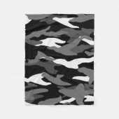 Zwarte kamouflage fleece deken (Voorkant)