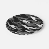 Zwarte kamouflage papieren bordje (Gekanteld)