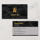 Zwarte kamouflage visitekaartje (Voorkant / Achterkant)