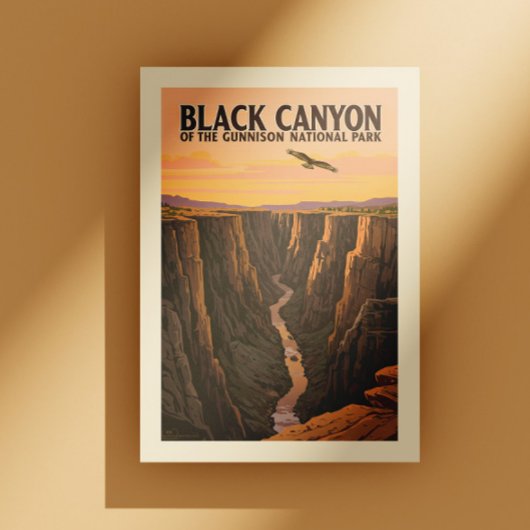  zwarte kanon van het Gunnison National Park Briefkaart