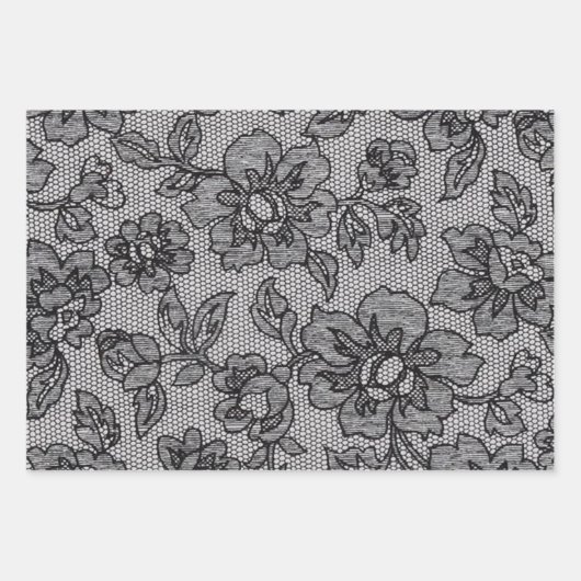 Zwarte kant 1 inpakpapier vel (Voorkant 3)