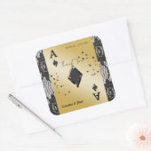 Zwarte Kant, Aas van Ruiten, Zwarte Glitters Bedan Vierkante Sticker (Envelop)