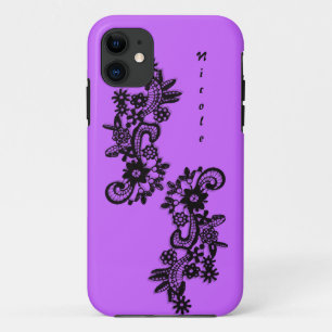 Zwarte kant appliqué iPhone 5/5S, Tough Xtreme 11 Hoesje