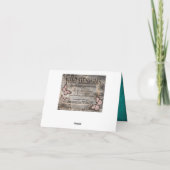 Zwarte kant Blauwgroen moderne Gothic Dank u Bedankkaart (Achterkant)