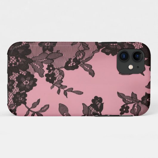 Zwarte kant Case-Mate iPhone case (Achterkant (horizontaal))