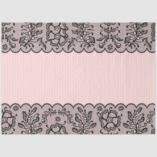  Zwarte Kant decoupage Tissue Paper Tissuepapier (Voorkant)