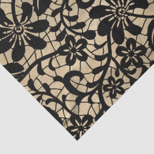  Zwarte Kant decoupage Tissue Paper Tissuepapier (Detail)