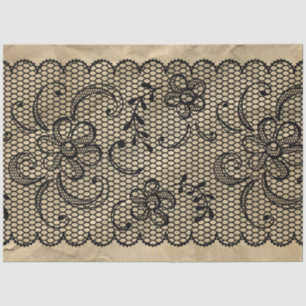 Zwarte Kant decoupage Tissue Paper Tissuepapier