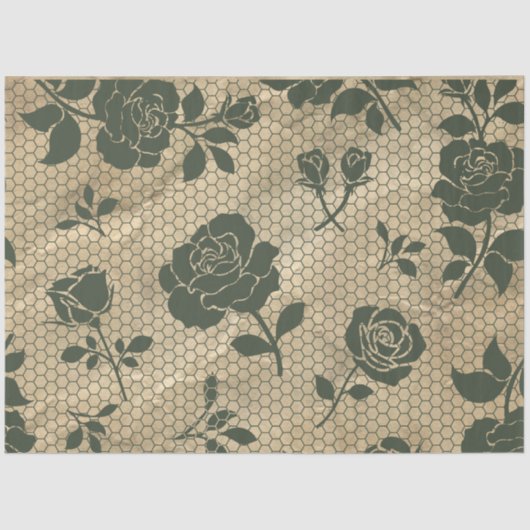 Zwarte Kant decoupage Tissue Paper Tissuepapier (Voorkant)