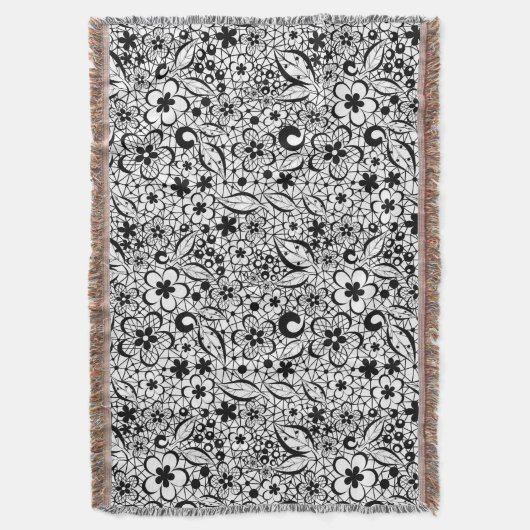 Zwarte kant deken (Voorkant Verticaal)