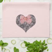 Zwarte kant en Rozen Theedoek (Gevouwen)