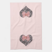 Zwarte kant en Rozen Theedoek (Verticaal)