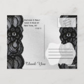 Zwarte kant en satijn dank u kaarten (Achterkant)