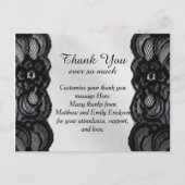 Zwarte kant en satijn dank u kaarten (Voorkant)